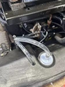New fuel line and inline fuel filter fitted to Edge Panther pressure washer during service and repair.